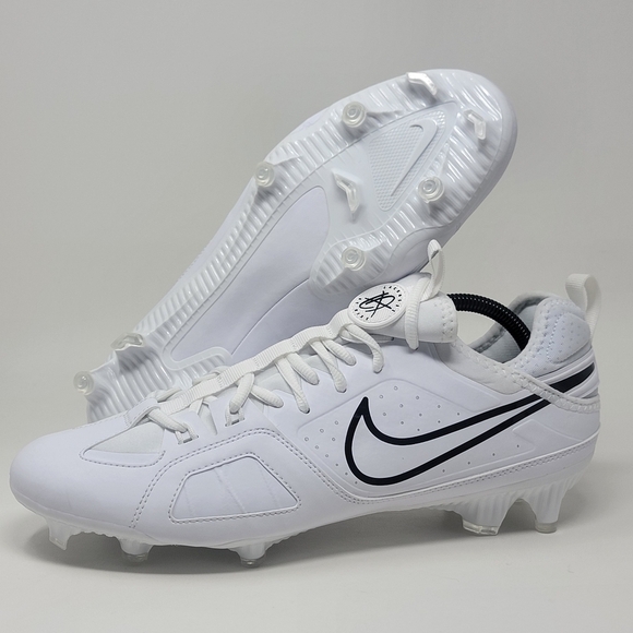Nike Huarache 9 Varsity LAX Lacrosse Cleat White/Black Men Sz 8.5 FD0090-101 New